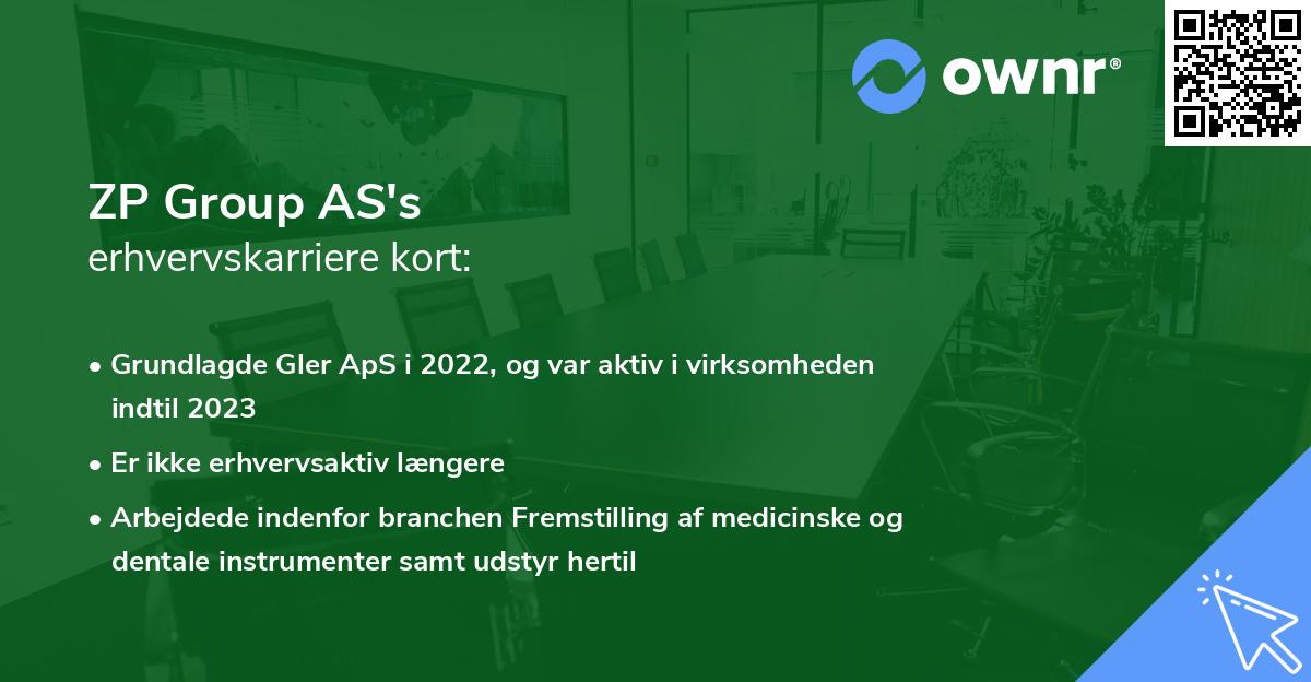 ZP Group AS's erhvervskarriere kort