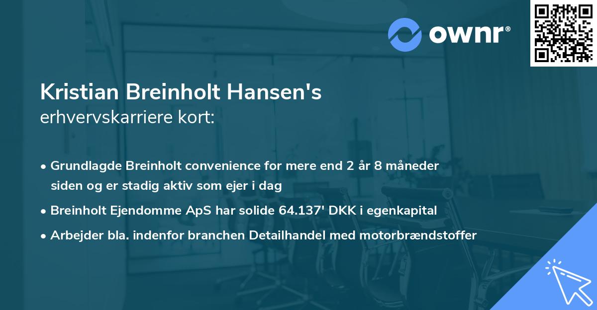 Kristian Breinholt Hansen's erhvervskarriere kort