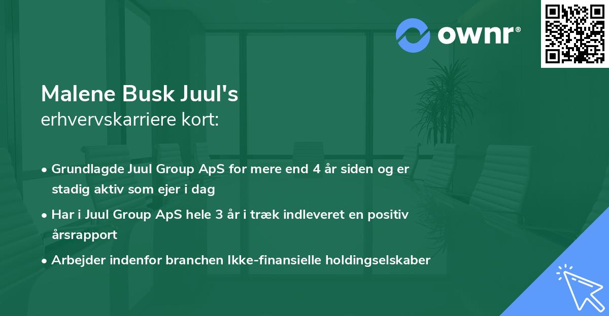 Malene Busk Juul's erhvervskarriere kort
