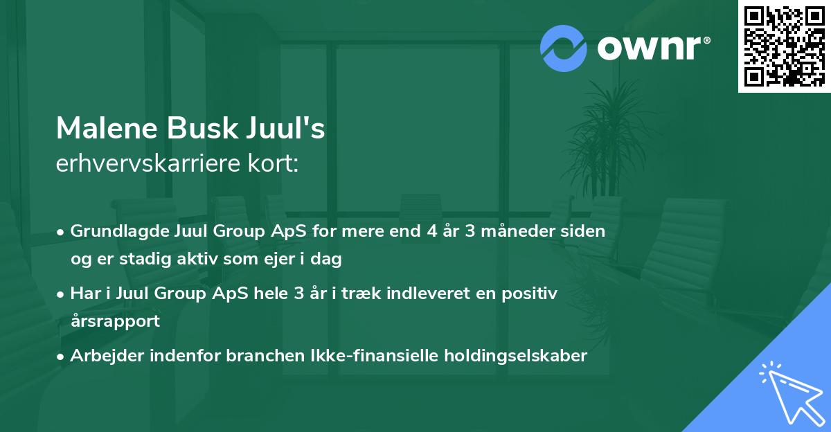 Malene Busk Juul's erhvervskarriere kort