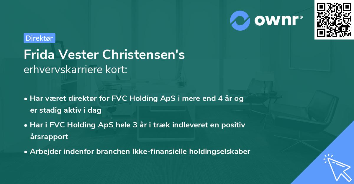 Frida Vester Christensen's erhvervskarriere kort
