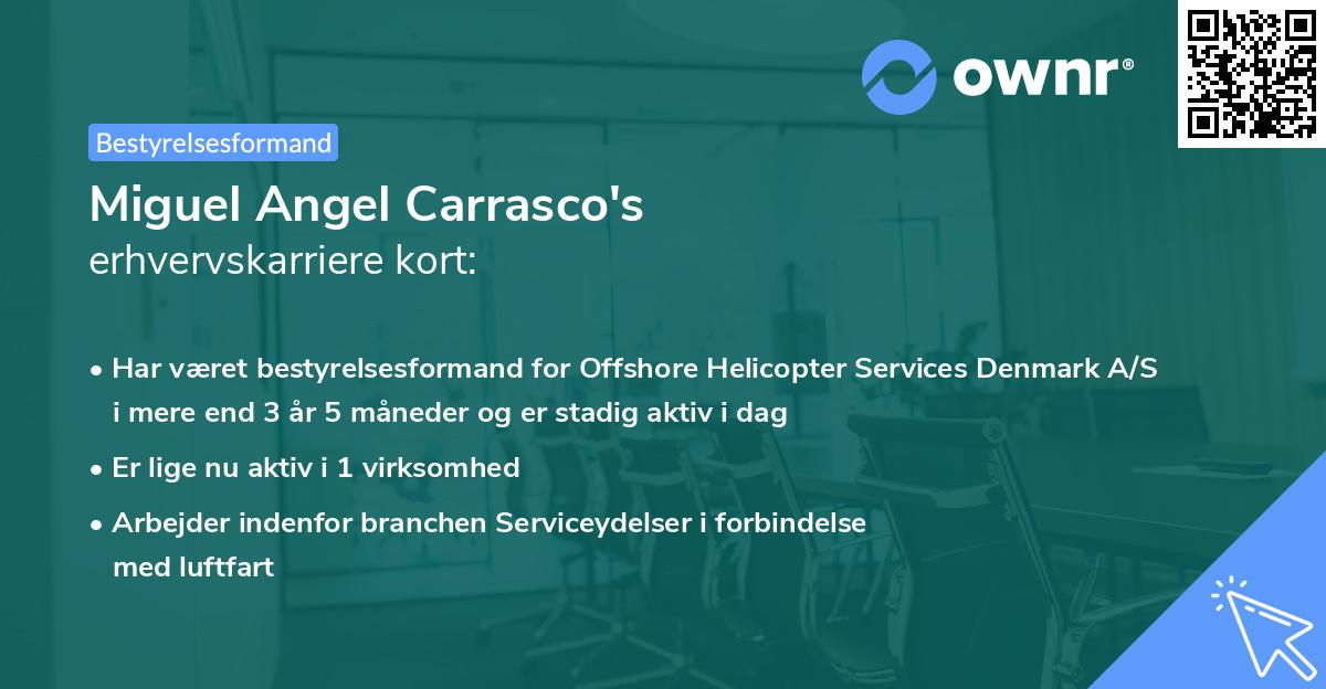 Miguel Angel Carrasco's erhvervskarriere kort