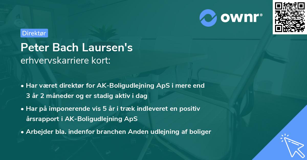 Peter Bach Laursen's erhvervskarriere kort