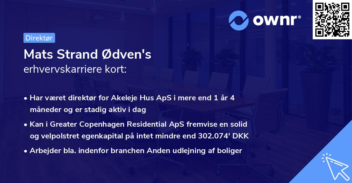 Mats Strand Ødven's erhvervskarriere kort
