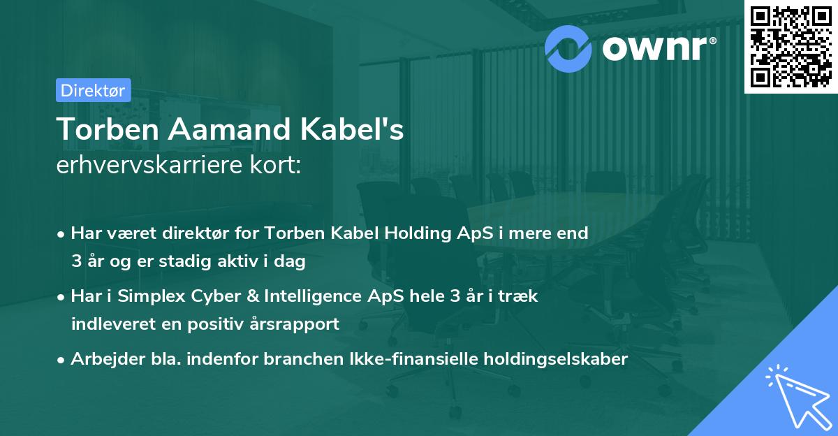Torben Aamand Kabel's erhvervskarriere kort