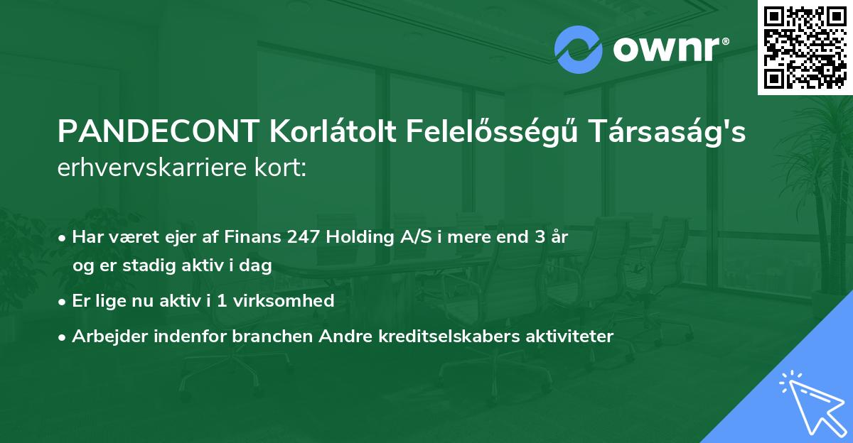 PANDECONT Korlátolt Felelősségű Társaság's erhvervskarriere kort