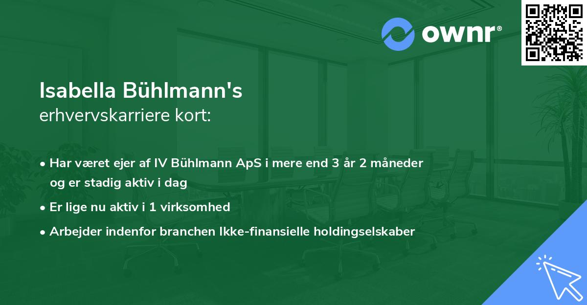 Isabella Bühlmann's erhvervskarriere kort