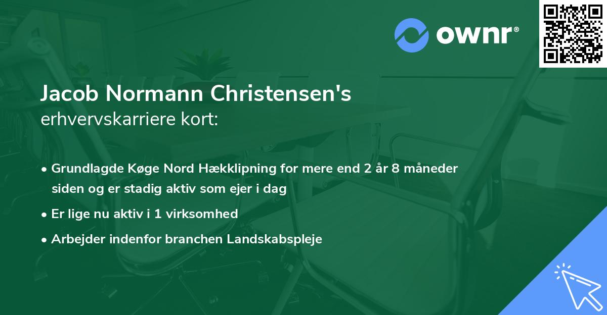 Jacob Normann Christensen's erhvervskarriere kort