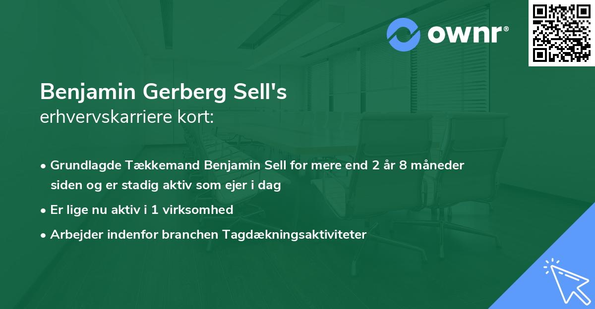 Benjamin Gerberg Sell's erhvervskarriere kort