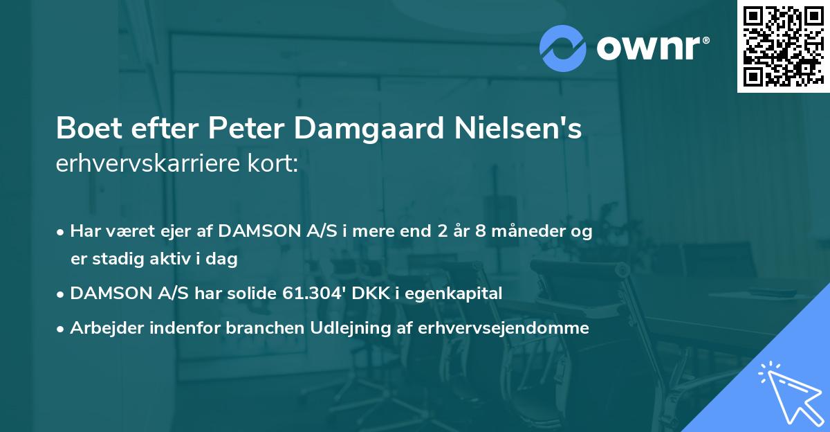 Boet efter Peter Damgaard Nielsen's erhvervskarriere kort