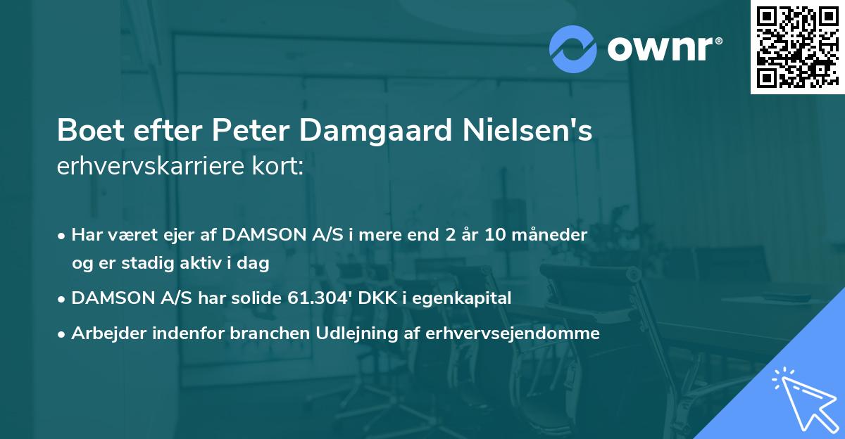 Boet efter Peter Damgaard Nielsen's erhvervskarriere kort