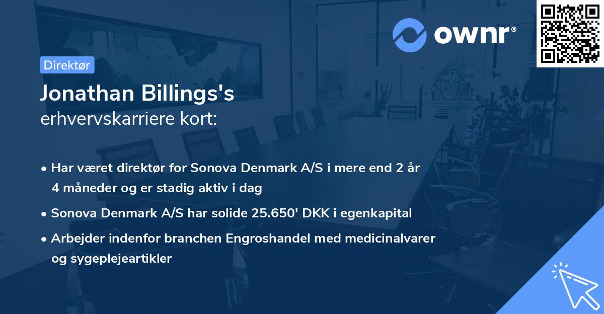 Jonathan Billings's erhvervskarriere kort