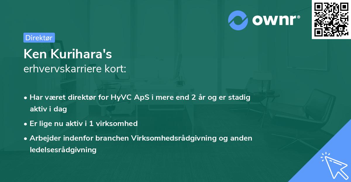 Ken Kurihara's erhvervskarriere kort