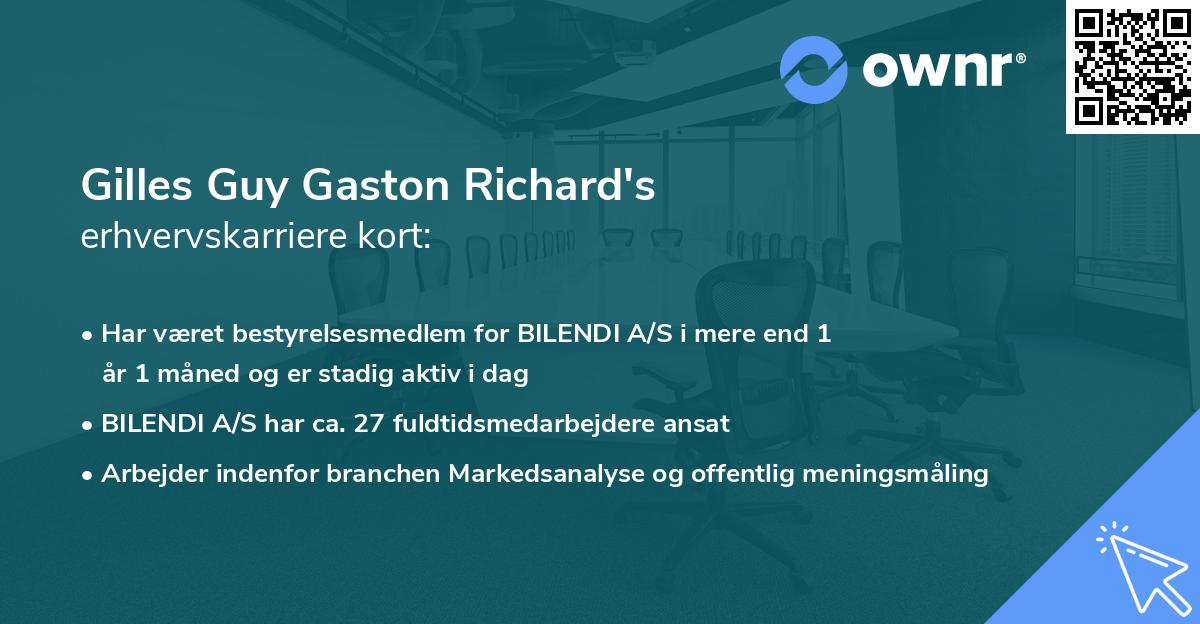 Gilles Guy Gaston Richard's erhvervskarriere kort