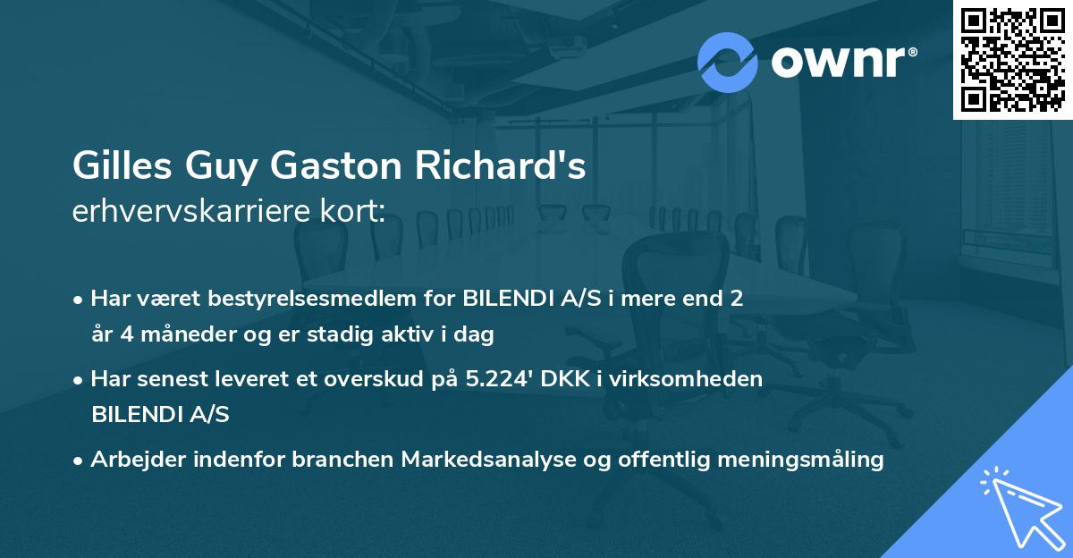 Gilles Guy Gaston Richard's erhvervskarriere kort