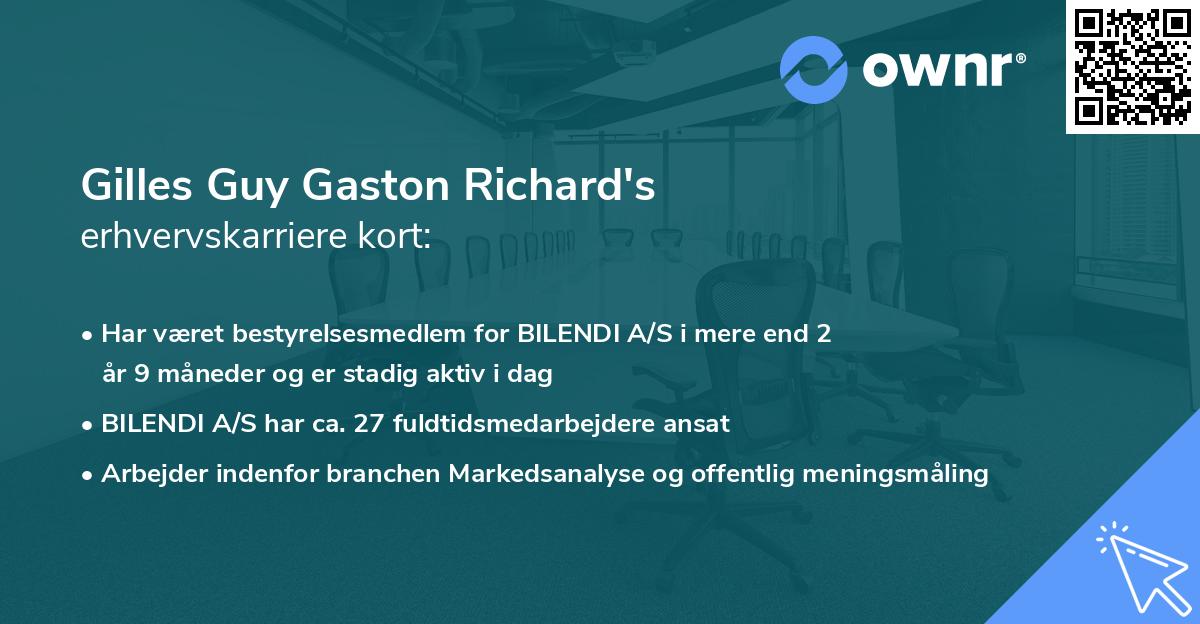 Gilles Guy Gaston Richard's erhvervskarriere kort