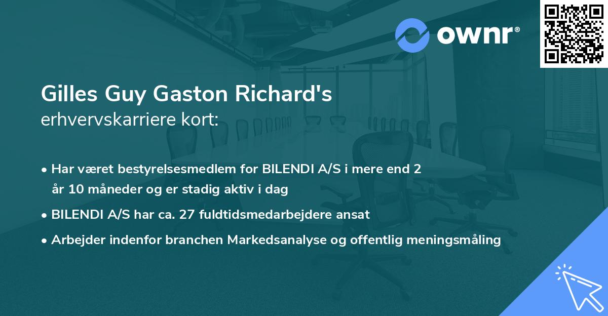 Gilles Guy Gaston Richard's erhvervskarriere kort