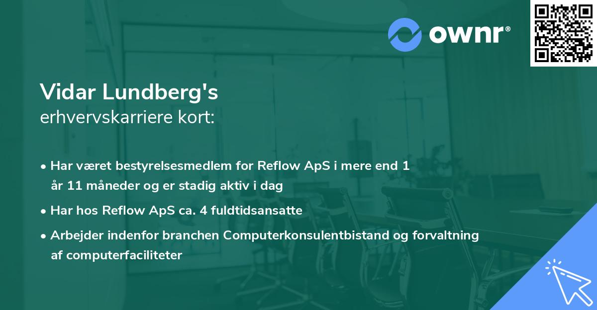 Vidar Lundberg's erhvervskarriere kort