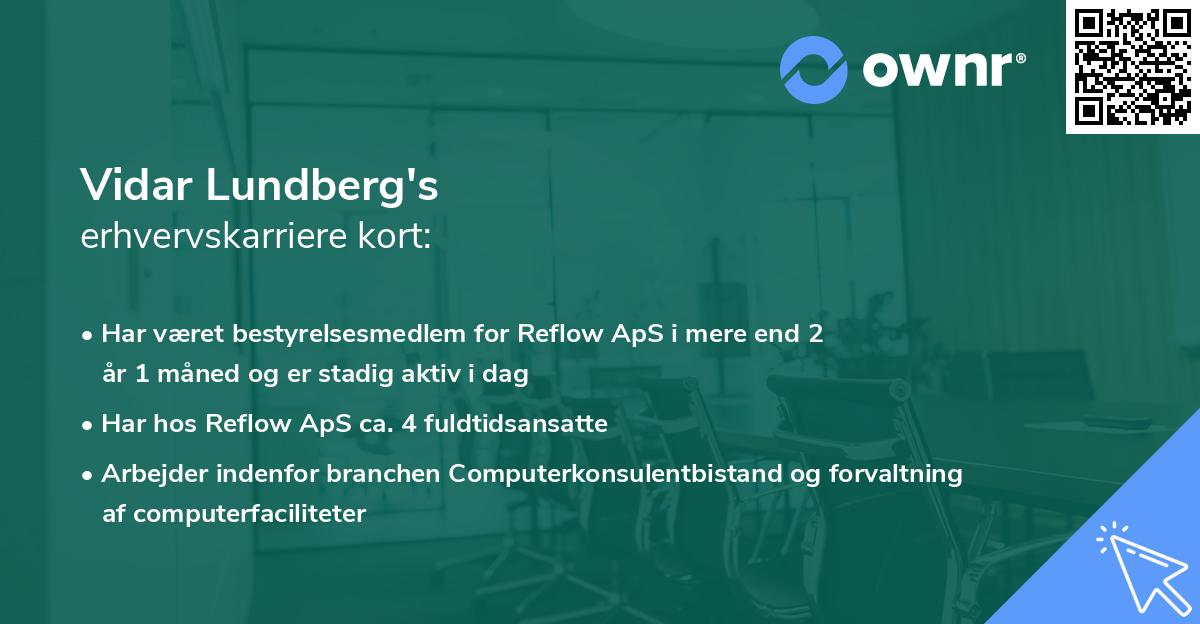 Vidar Lundberg's erhvervskarriere kort