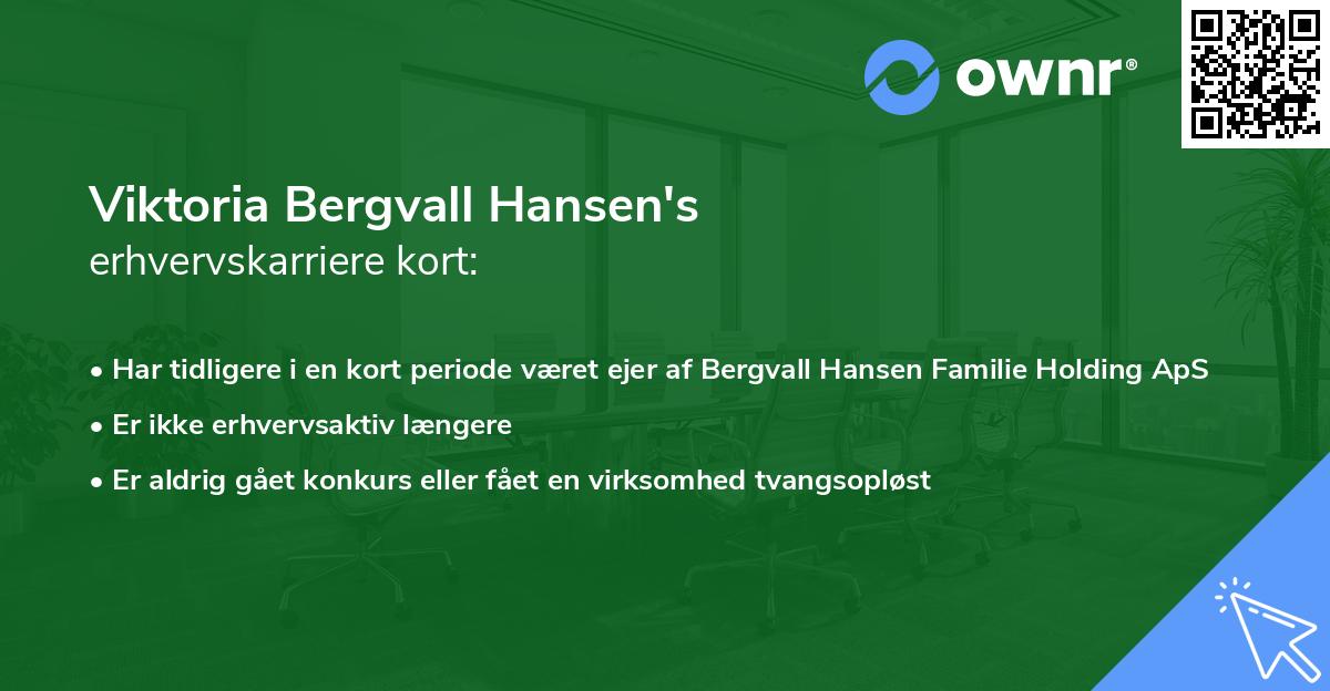 Viktoria Bergvall Hansen's erhvervskarriere kort