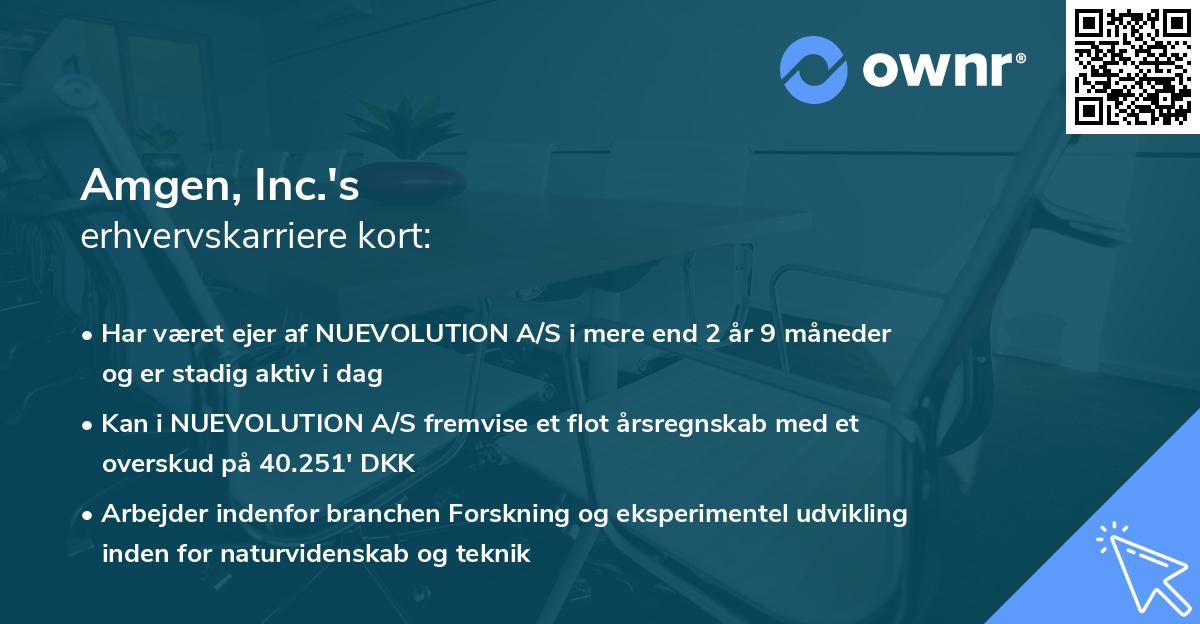 Amgen, Inc.'s erhvervskarriere kort