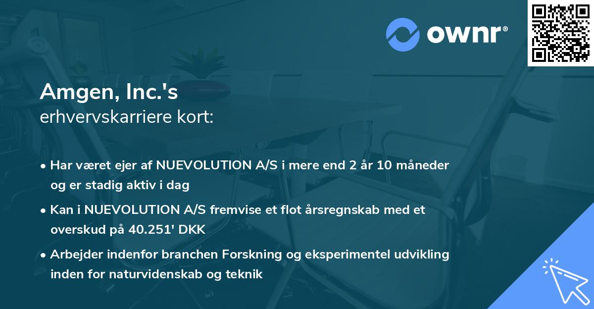 Amgen, Inc.'s erhvervskarriere kort