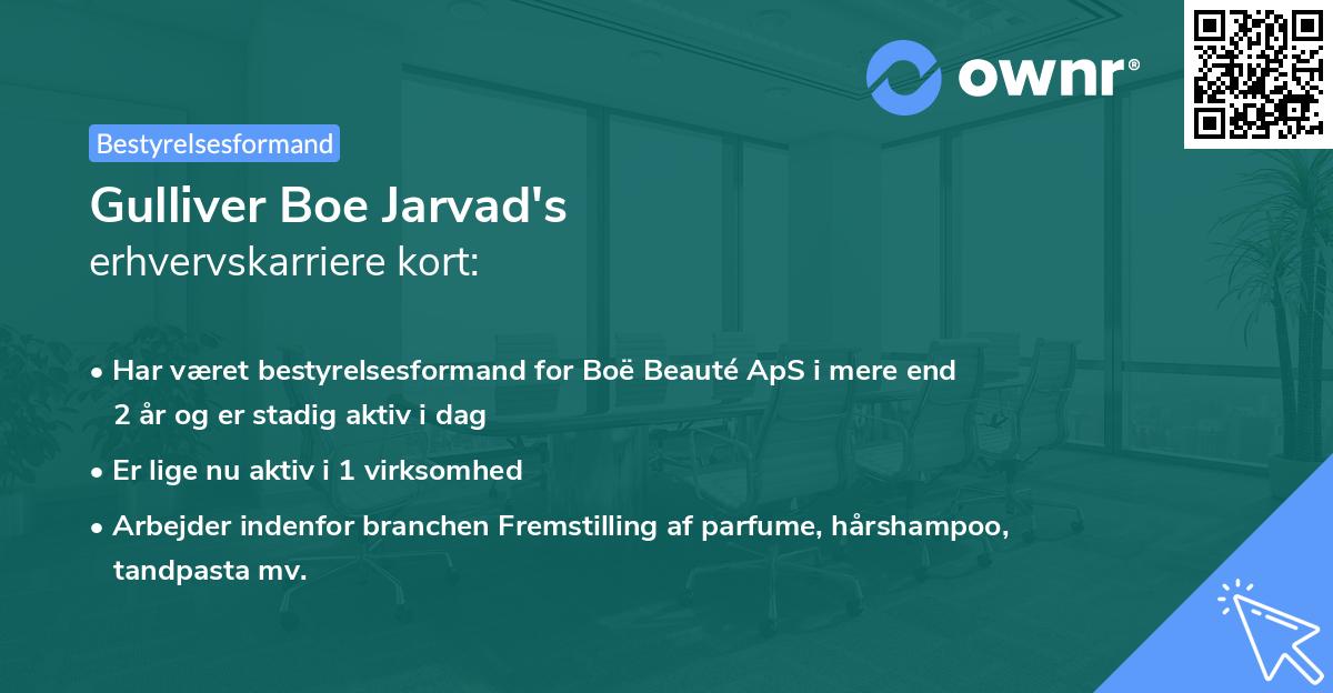 Gulliver Boe Jarvad's erhvervskarriere kort