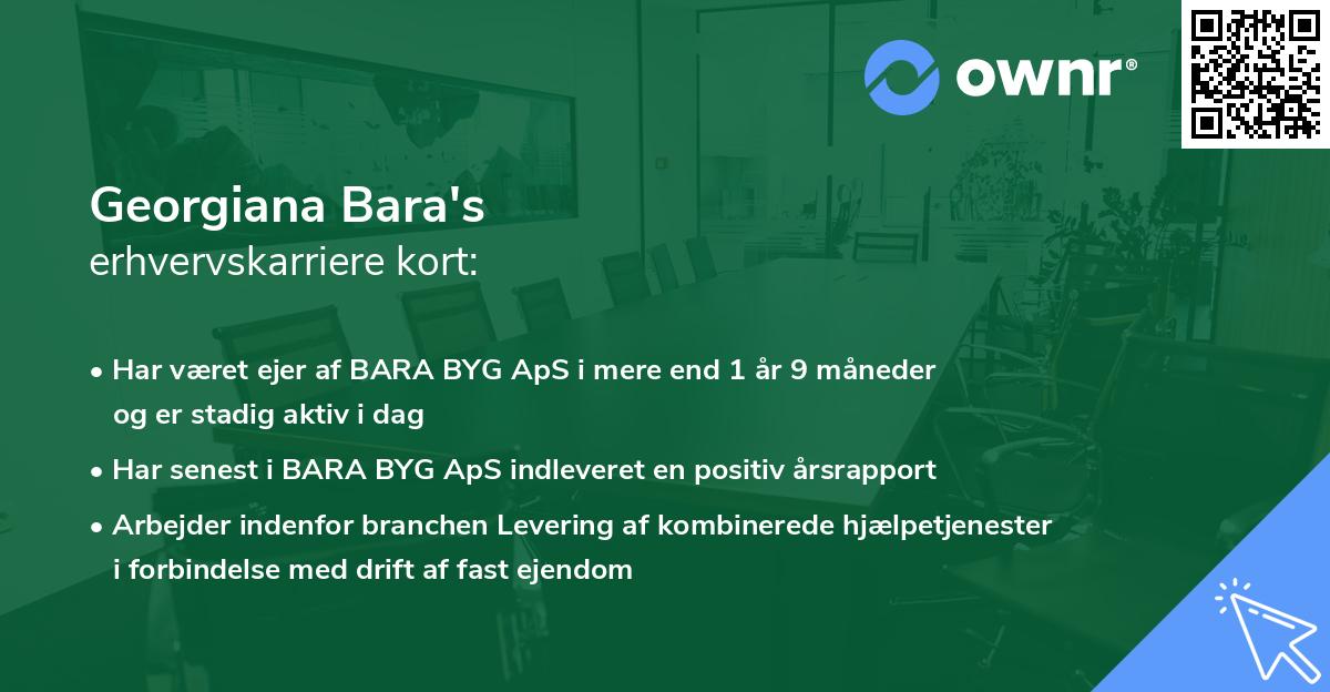 Georgiana Bara's erhvervskarriere kort