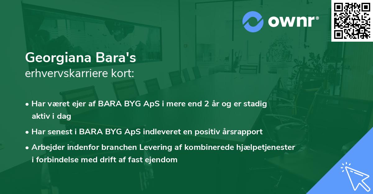 Georgiana Bara's erhvervskarriere kort