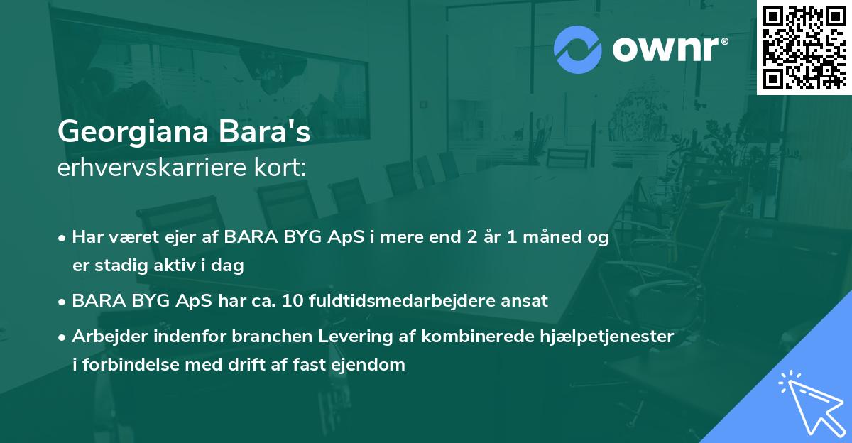 Georgiana Bara's erhvervskarriere kort