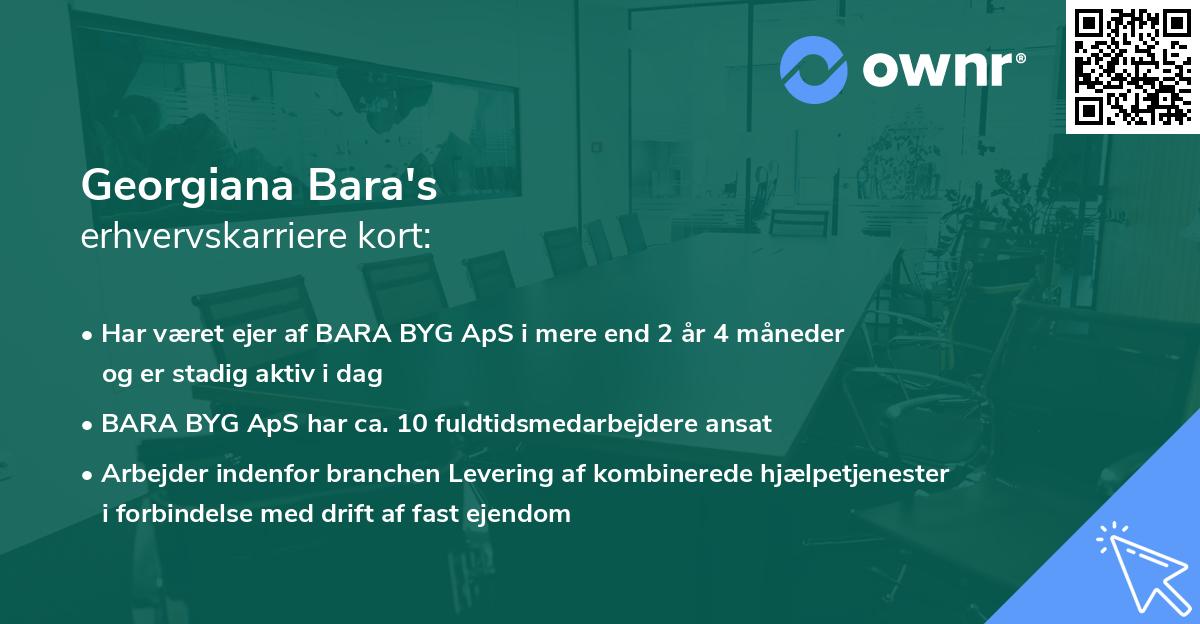 Georgiana Bara's erhvervskarriere kort