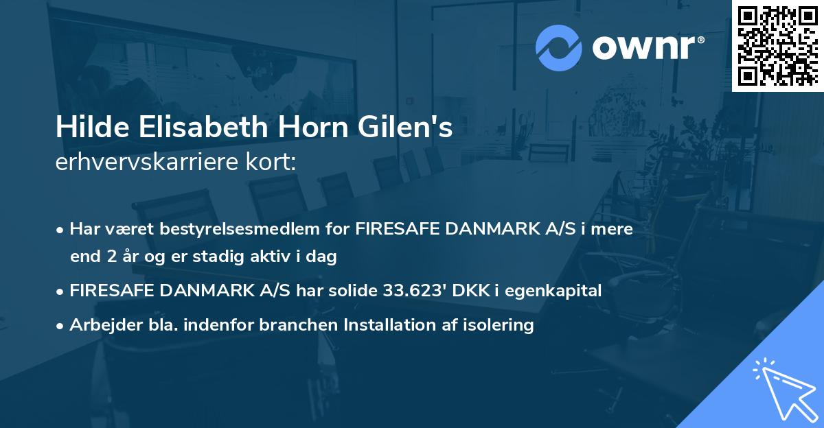 Hilde Elisabeth Horn Gilen's erhvervskarriere kort