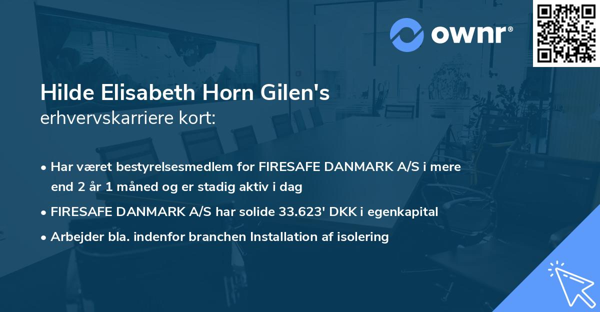 Hilde Elisabeth Horn Gilen's erhvervskarriere kort
