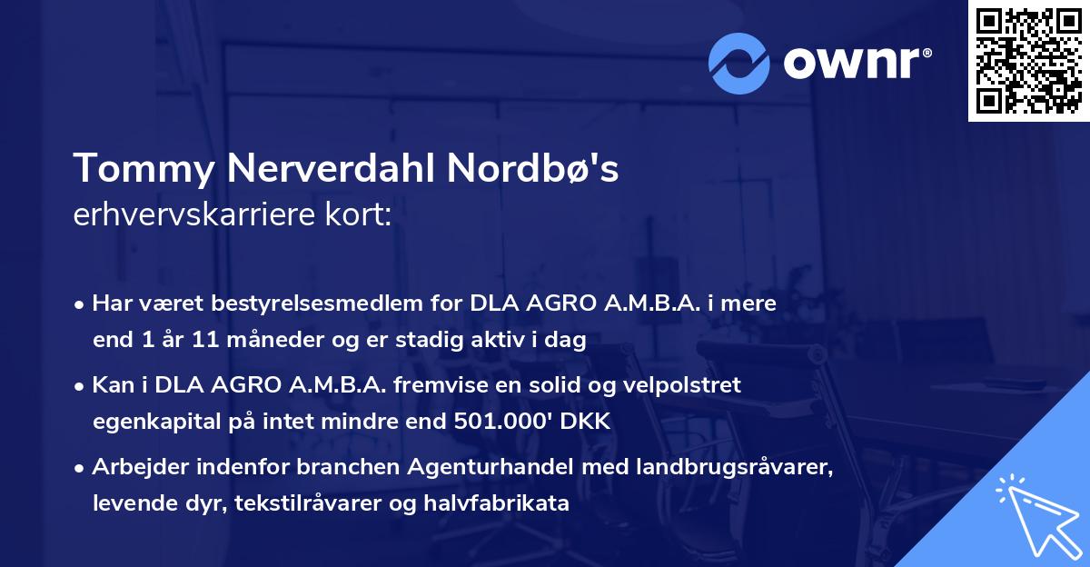 Tommy Nerverdahl Nordbø's erhvervskarriere kort
