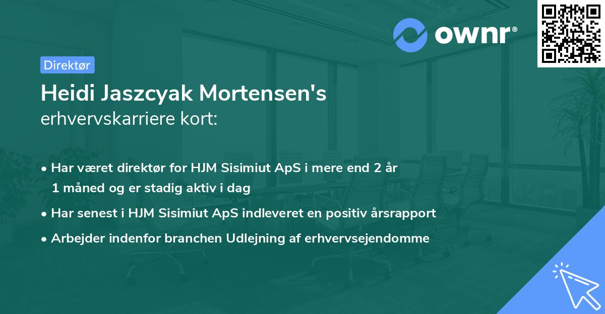 Heidi Jaszcyak Mortensen's erhvervskarriere kort