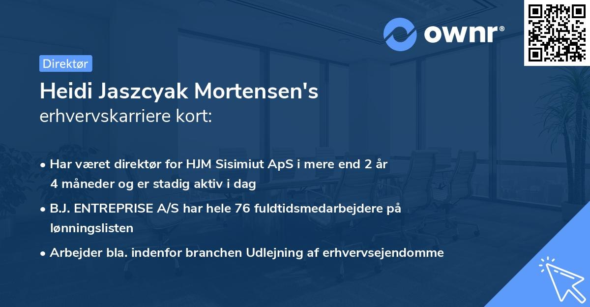 Heidi Jaszcyak Mortensen's erhvervskarriere kort