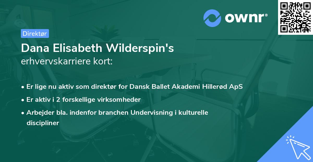 Dana Elisabeth Wilderspin's erhvervskarriere kort