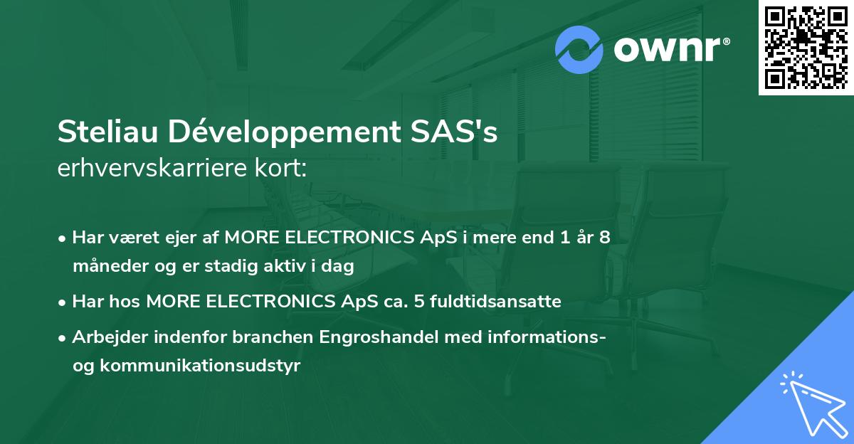 Steliau Développement SAS's erhvervskarriere kort