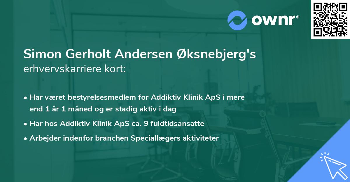 Simon Gerholt Andersen Øksnebjerg's erhvervskarriere kort