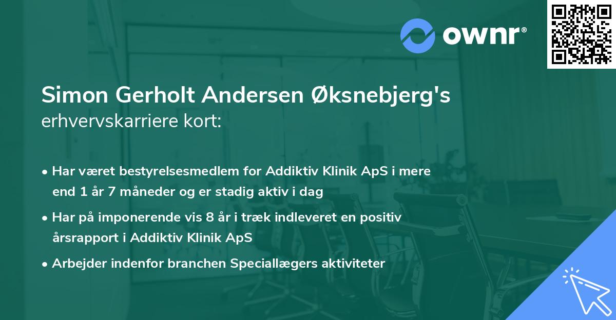 Simon Gerholt Andersen Øksnebjerg's erhvervskarriere kort