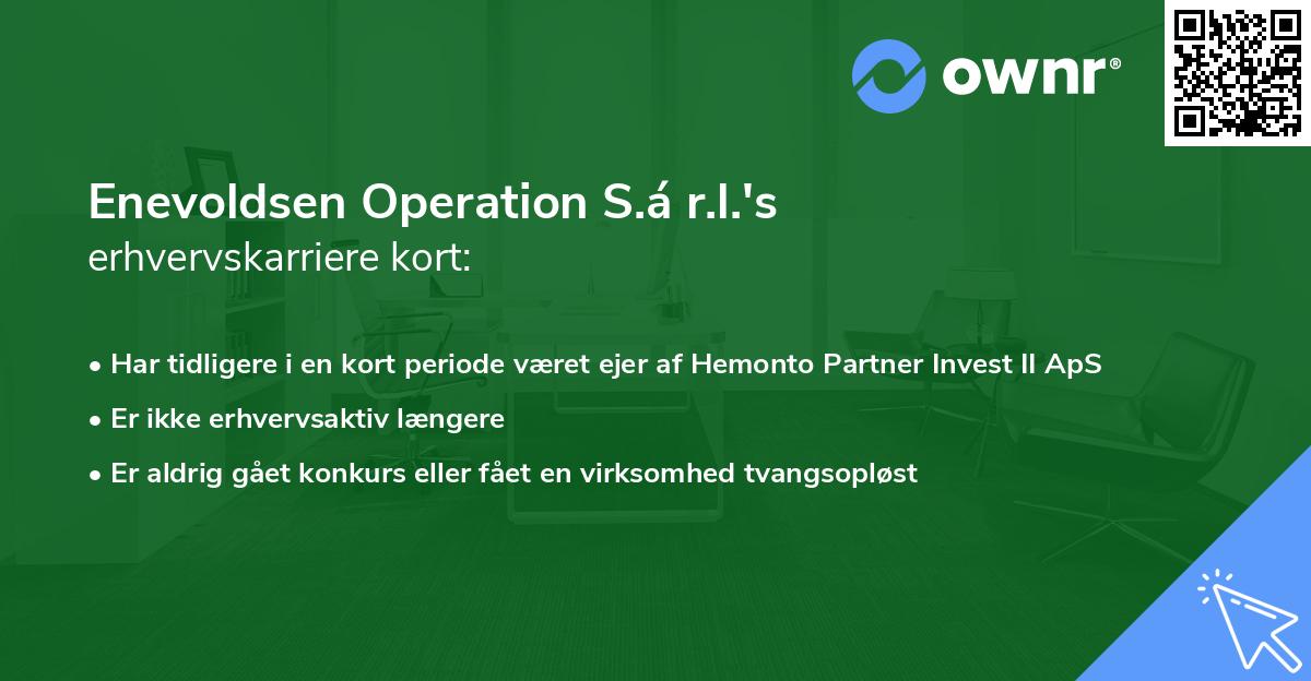 Enevoldsen Operation S.á r.l.'s erhvervskarriere kort