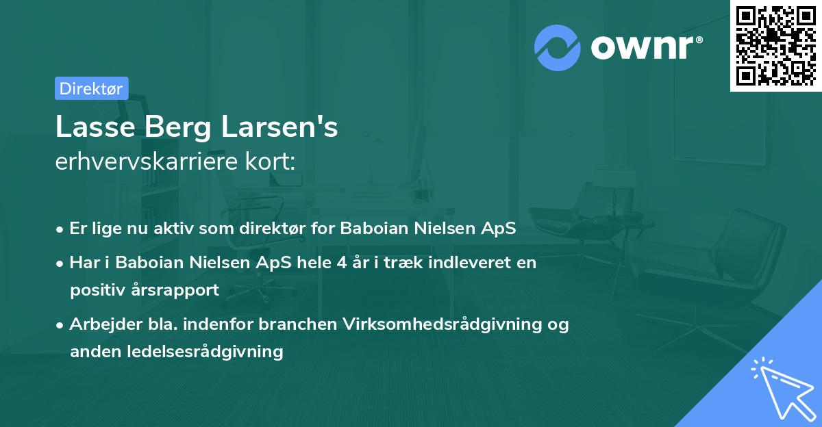 Lasse Berg Larsen's erhvervskarriere kort
