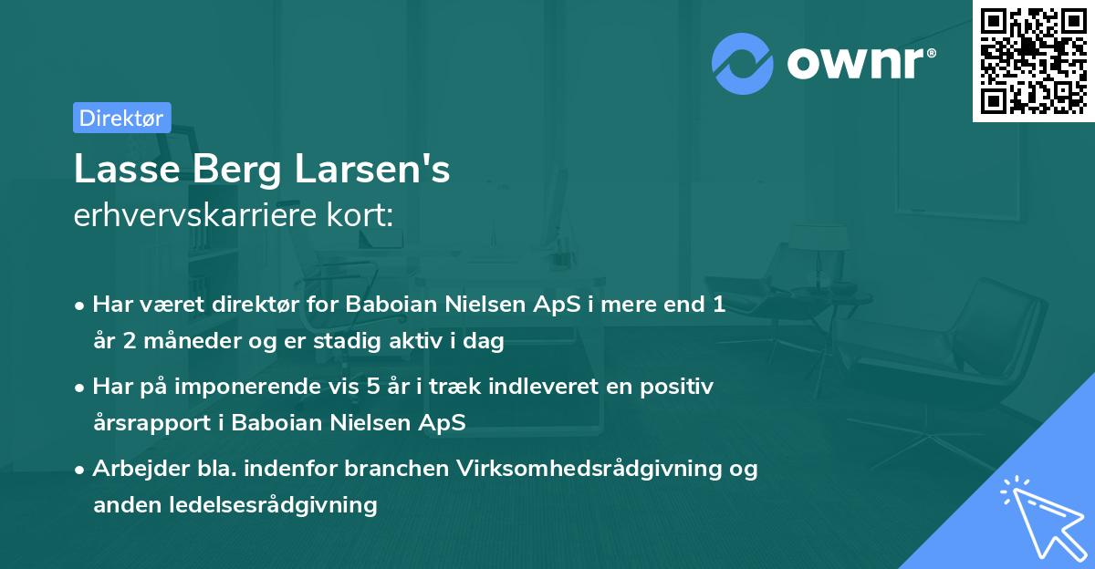 Lasse Berg Larsen's erhvervskarriere kort