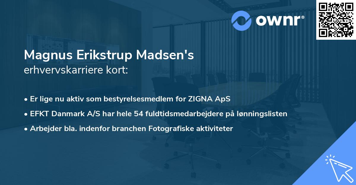 Magnus Erikstrup Madsen's erhvervskarriere kort