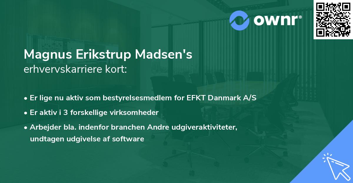 Magnus Erikstrup Madsen's erhvervskarriere kort