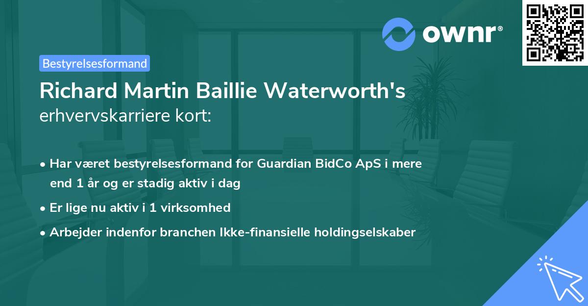Richard Martin Baillie Waterworth's erhvervskarriere kort