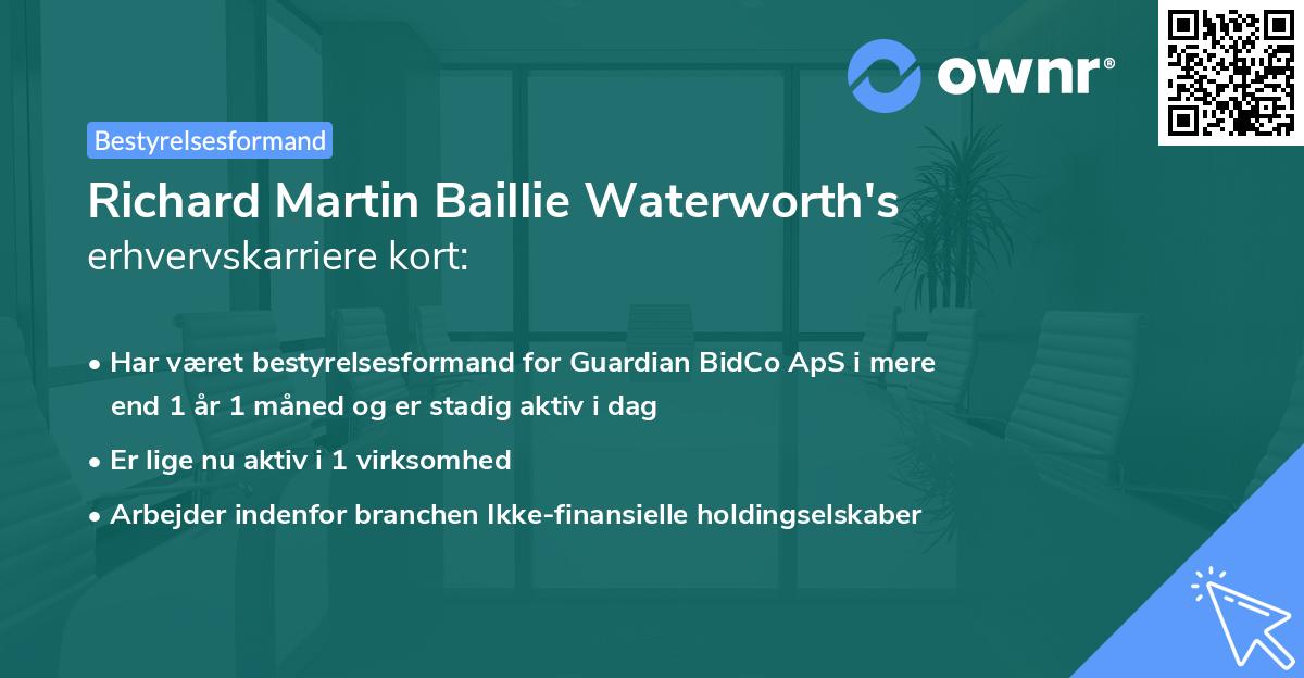Richard Martin Baillie Waterworth's erhvervskarriere kort