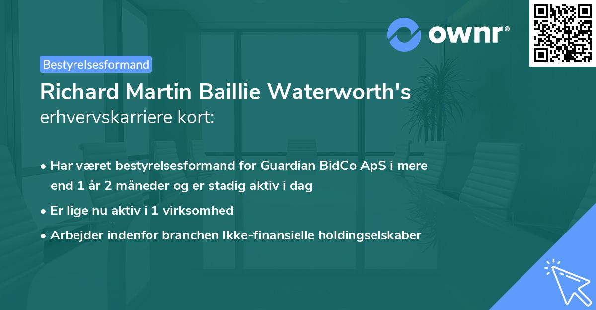 Richard Martin Baillie Waterworth's erhvervskarriere kort