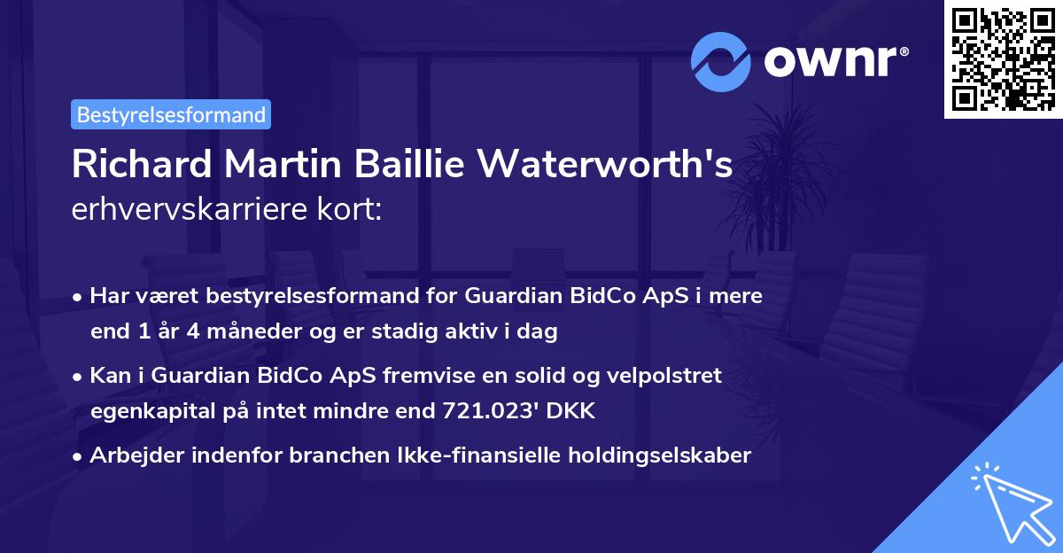 Richard Martin Baillie Waterworth's erhvervskarriere kort