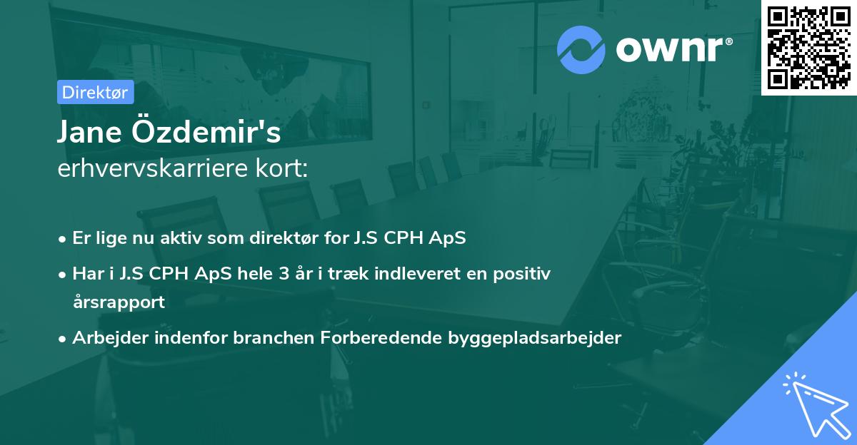 Jane Özdemir's erhvervskarriere kort